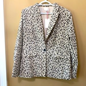 Entro Linen Poly Cotton blend Animal Print Jacket
